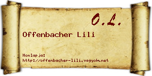 Offenbacher Lili névjegykártya